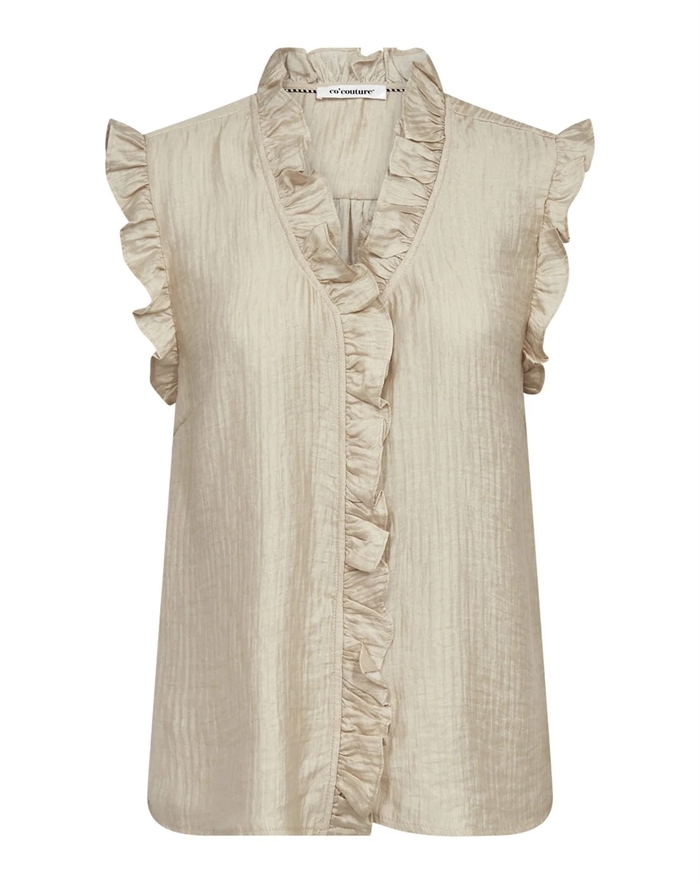 Co\' Couture - Tassy CC Frill Top - Bisquit