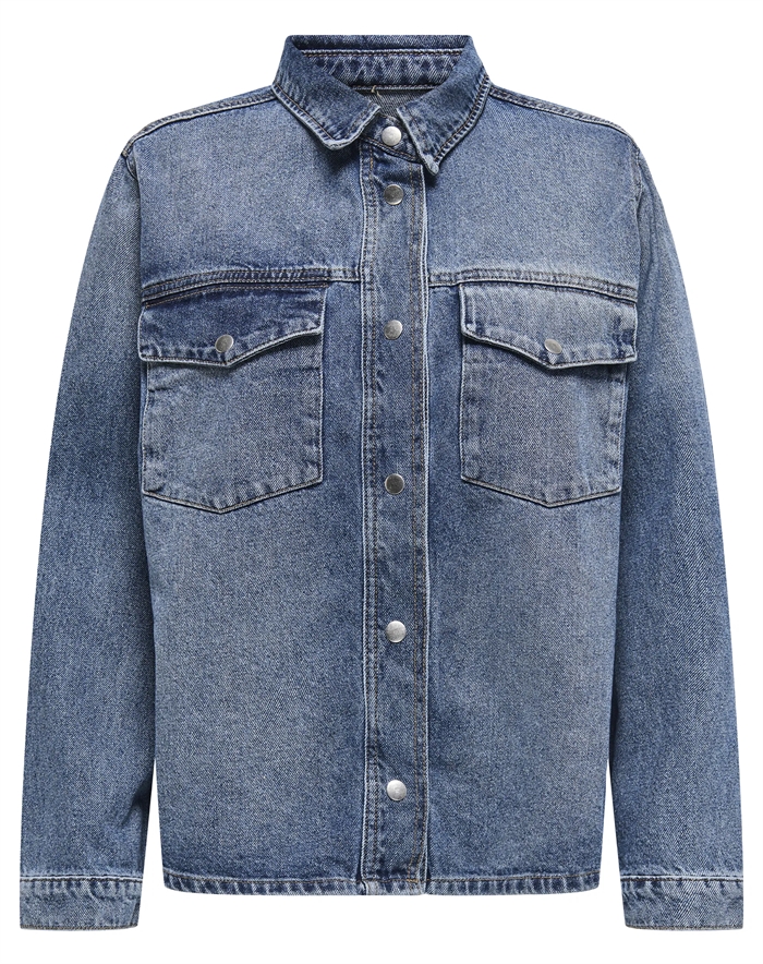 Only - Onlella Pocket Skjorte - Medium Blue Denim
