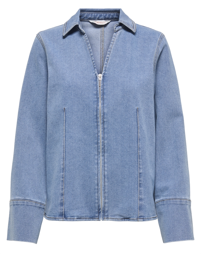 Frida Zip Denim Skjorte - Only