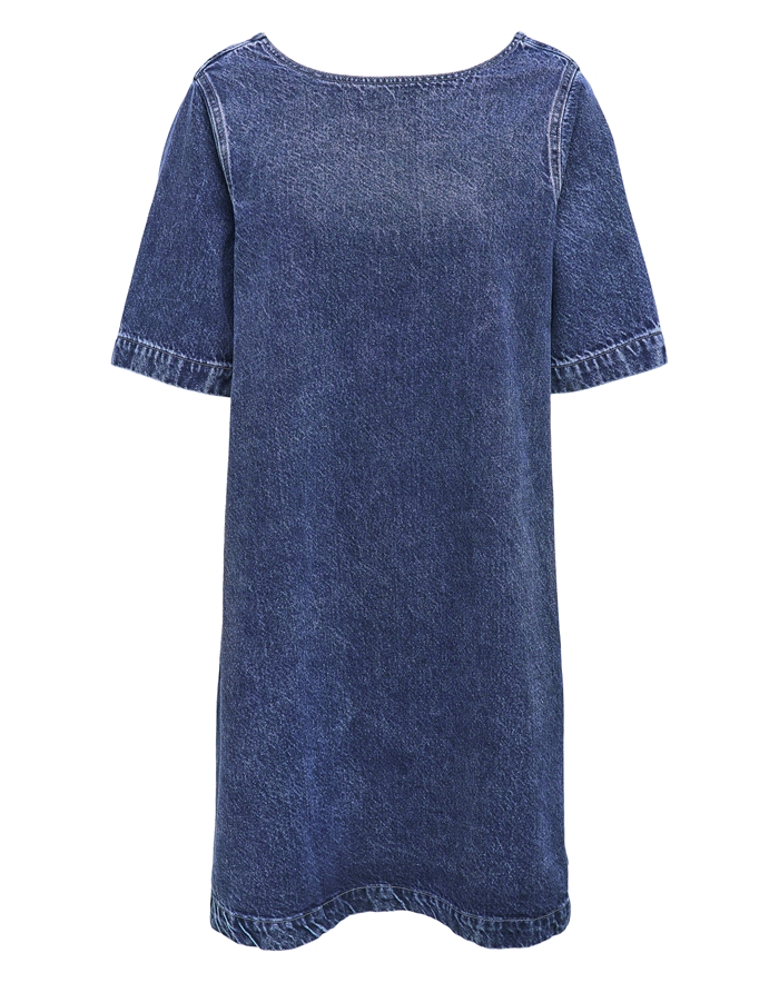Gigi A-Shape Denim Kjole - Medium Blue Denim