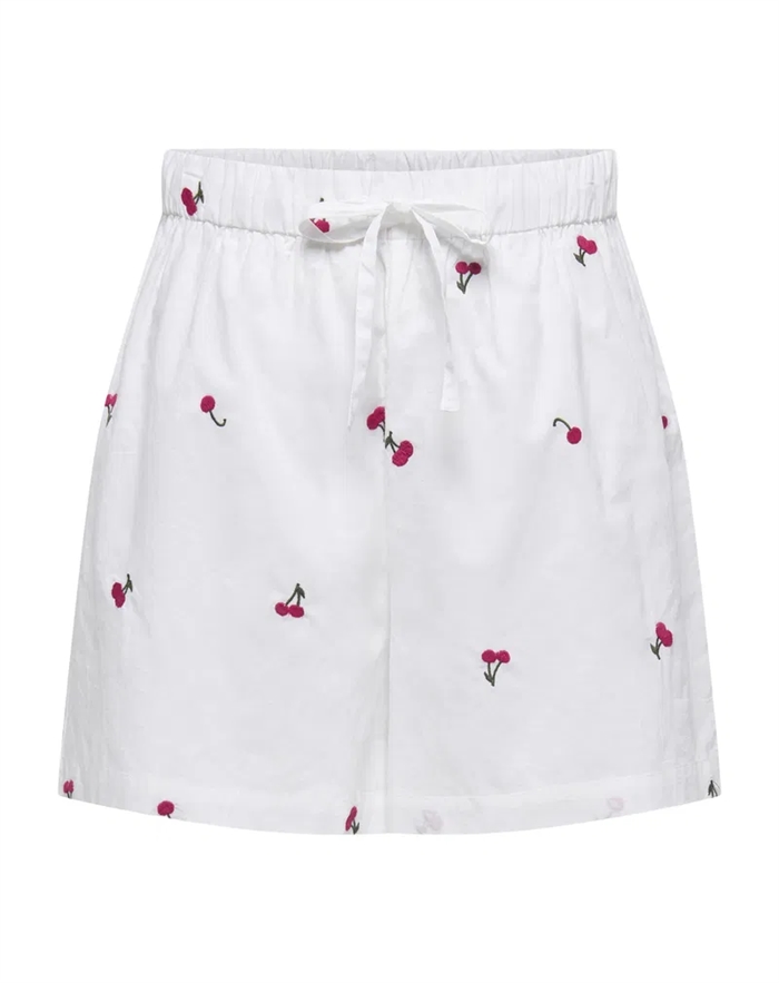 Only - Grace Embroidery Shorts - Bright White 
