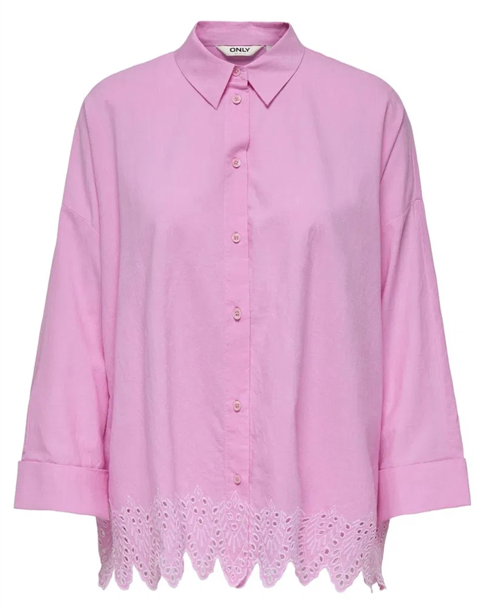 Only - Graces Tulum Embroidery Skjorte - Fuchsia Pink 
