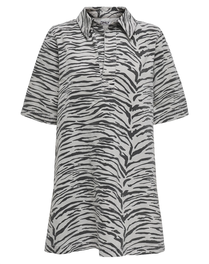 Gry Zebra Denim Kjole - Only