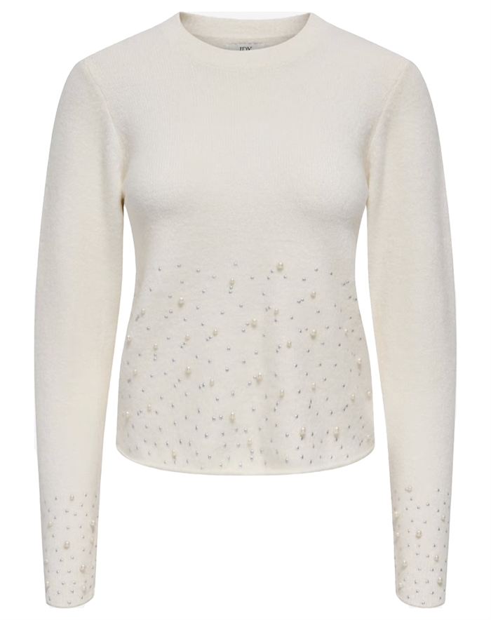 JDY - JDYPearl L/S O-Neck Strik - White/Melange