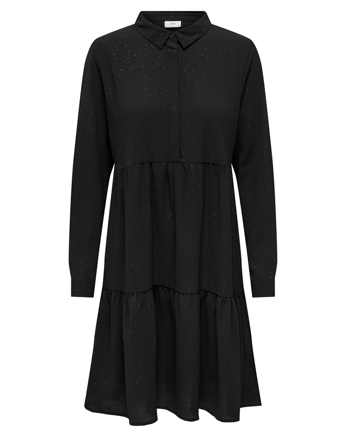 JDY - JDYPiper Foil Skjorte Kjole - Black/Foil