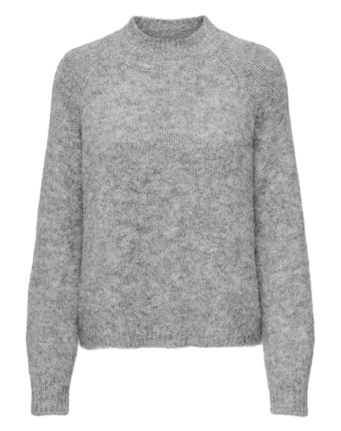 JDY - JDYZoey Life HN Raglan Strik - Light Grey Melange