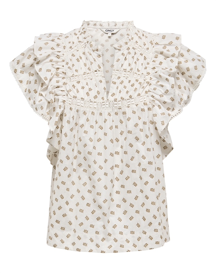 Only - Lele Frill Top - Cloud Dancer 