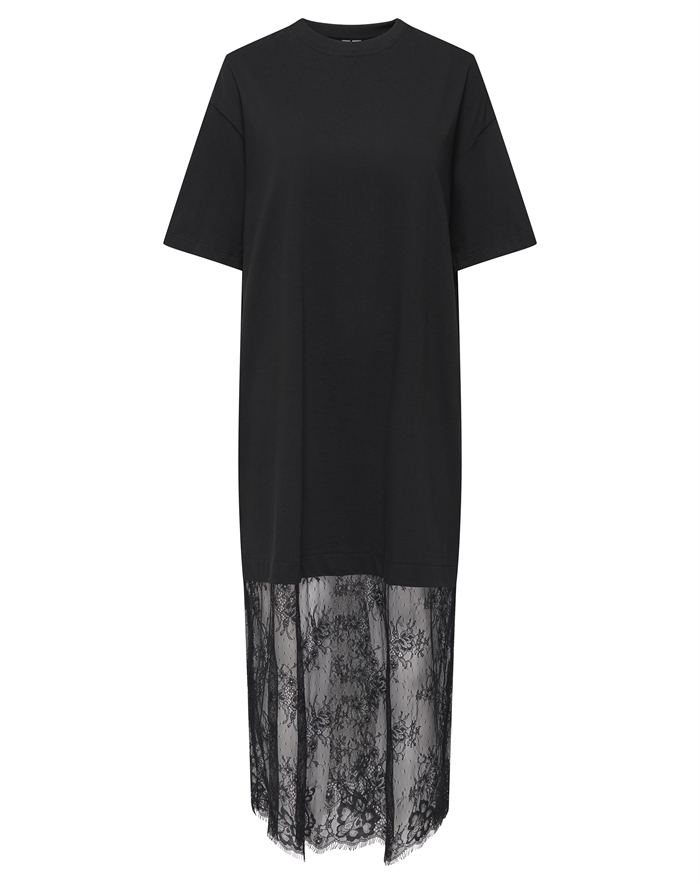 Only - ONLCliff T-shirt Lace Kjole - Black