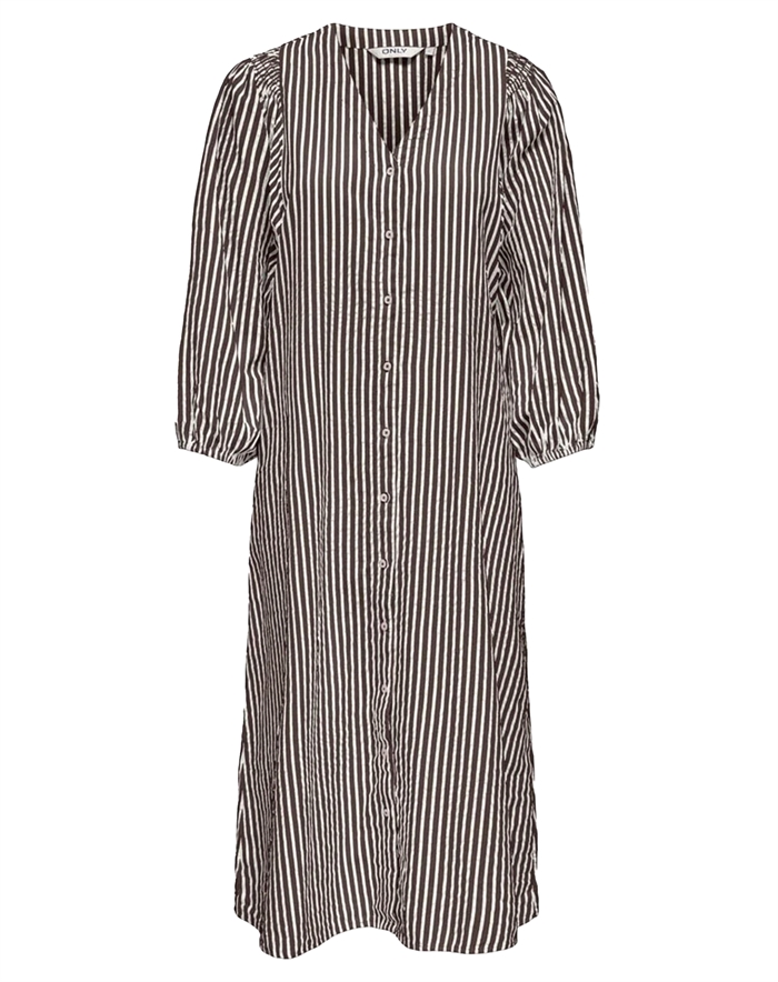 Only - ONLRolly Midi Stripe Kjole - Chocolate Martini