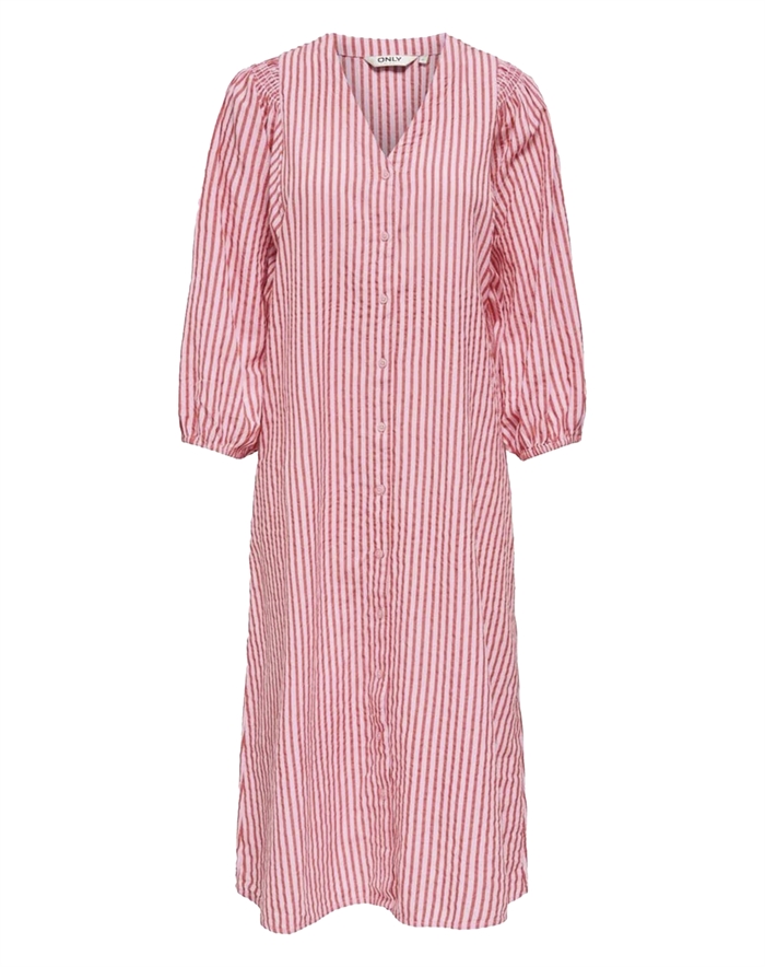 Only - ONLRolly Midi Stripe Kjole - High Risk Red