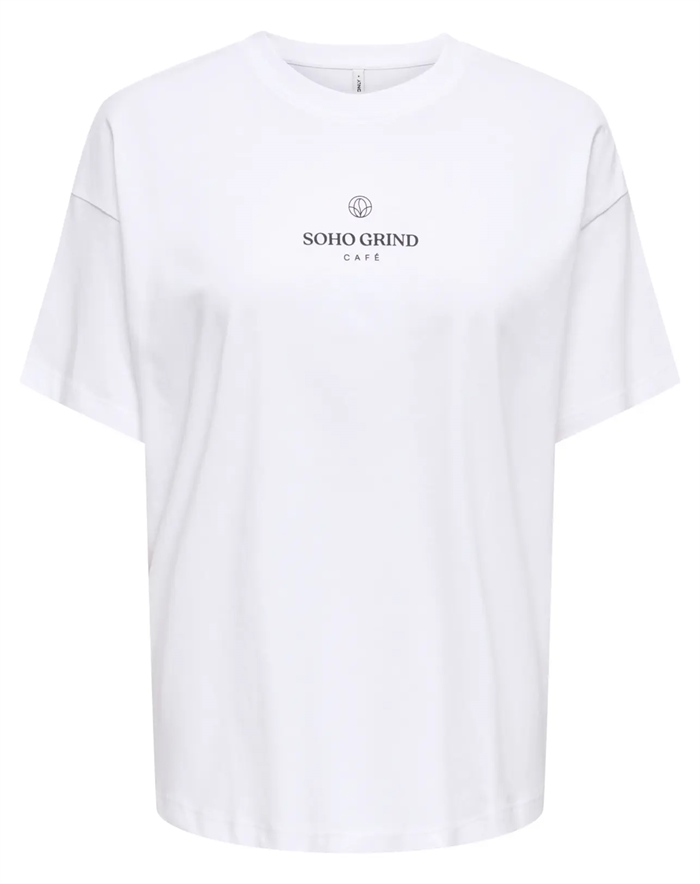Only - ONLVivvi Lovely T-shirt - Bright White/Espresso