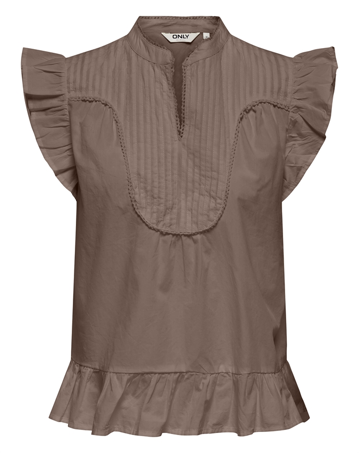 Only - OnlAdda V-neck Top - Brown Lentil