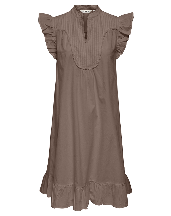 Only - OnlAdda V-neck Kjole - Brown Lentil