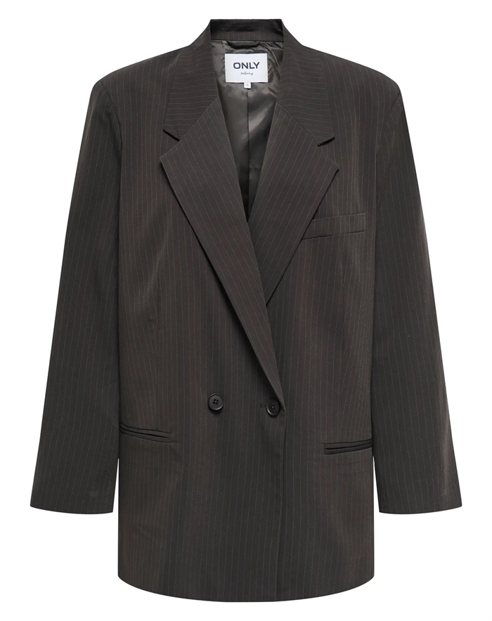 OnlAlden Life Oversized Blazer - Mole W. Pinstripe