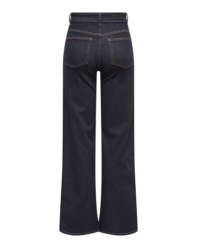 ONLY ONLMADISON BLUSH WIDE BELT - Wide Leg - Dark Blue Denim/denim Bleu Foncé