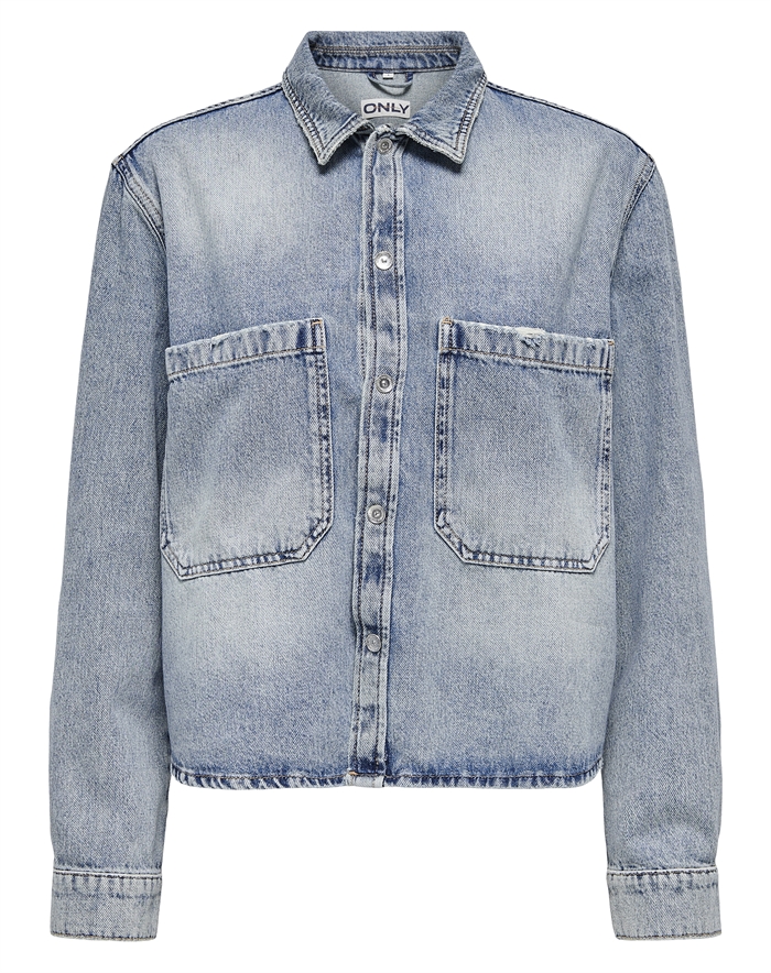 Only - Onlcassie Denim Skjorte - Light Blue Denim
