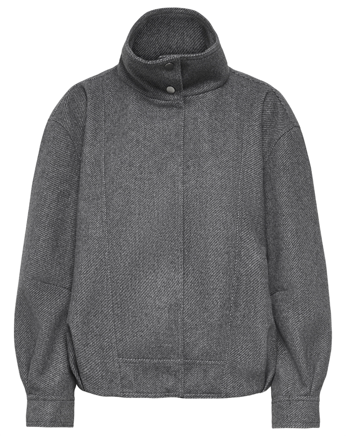 Only - ONLAsta High Collar Bomber Jakke - Dark Grey Melange