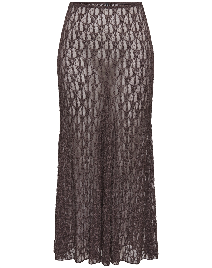 Only - ONLAya Lace Long Nederdel -  Chocolate Martini