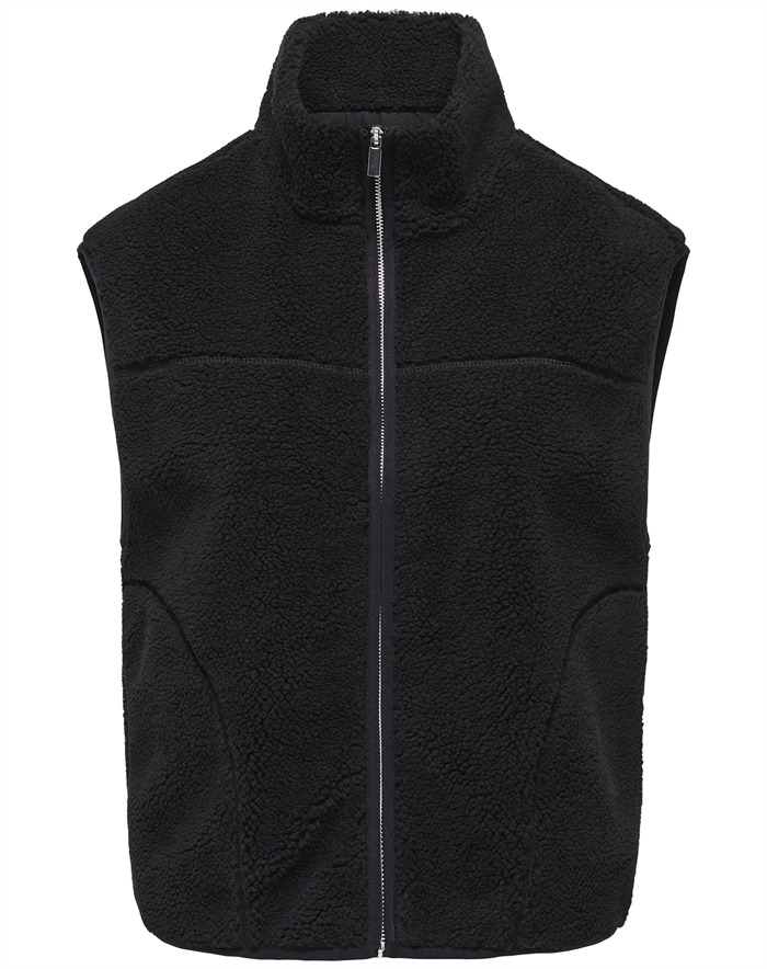 Only - ONLBaby Teddy High Zip Vest - Black