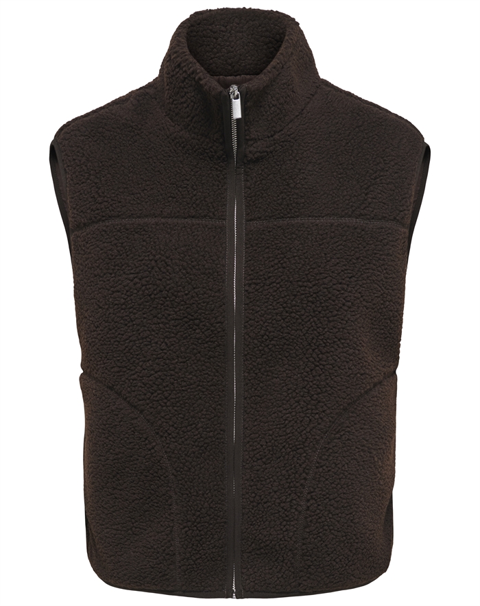 Only - ONLBaby Teddy High Zip Vest - Coffee Bean