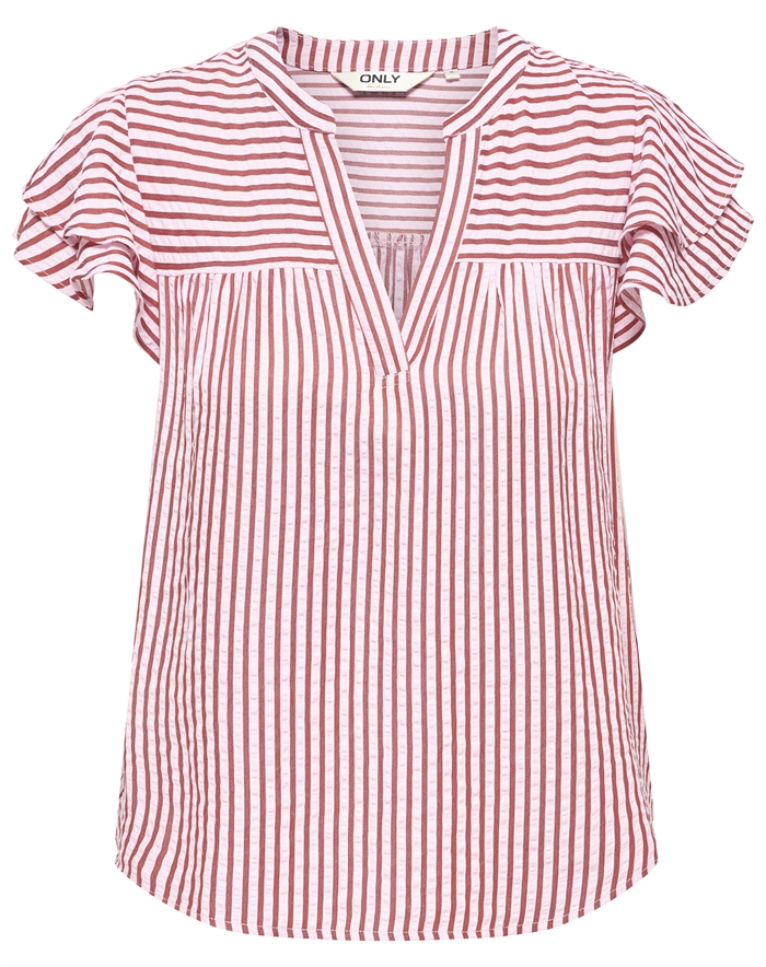 Only - ONLBari Frill V-Neck Top - Romance Rose