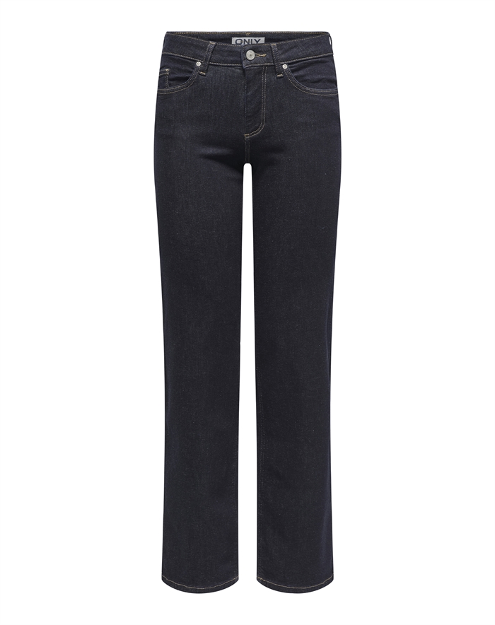Only - ONLBlush Mid Straight Denim Jeans - Dark Blue Denim 