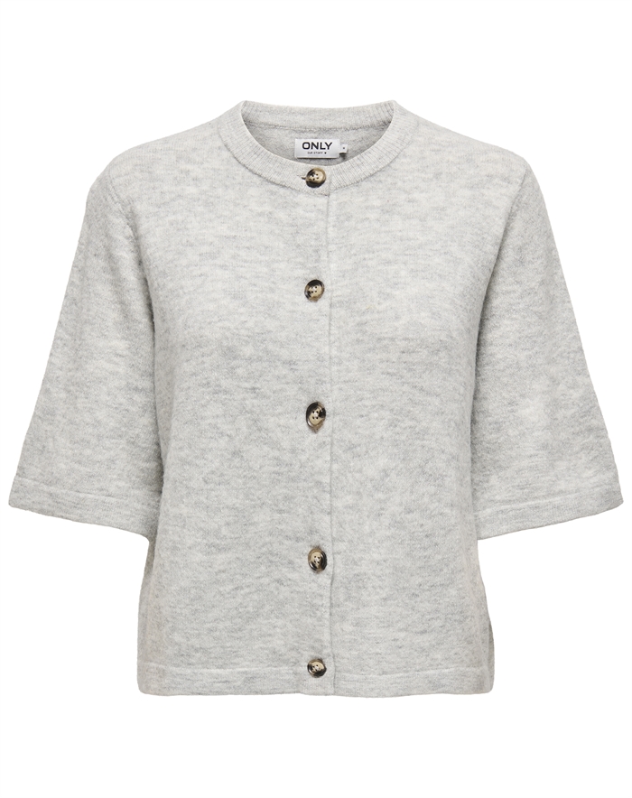Only - ONLCamilla Kortærmet Cardigan Knit - Light Grey Melange