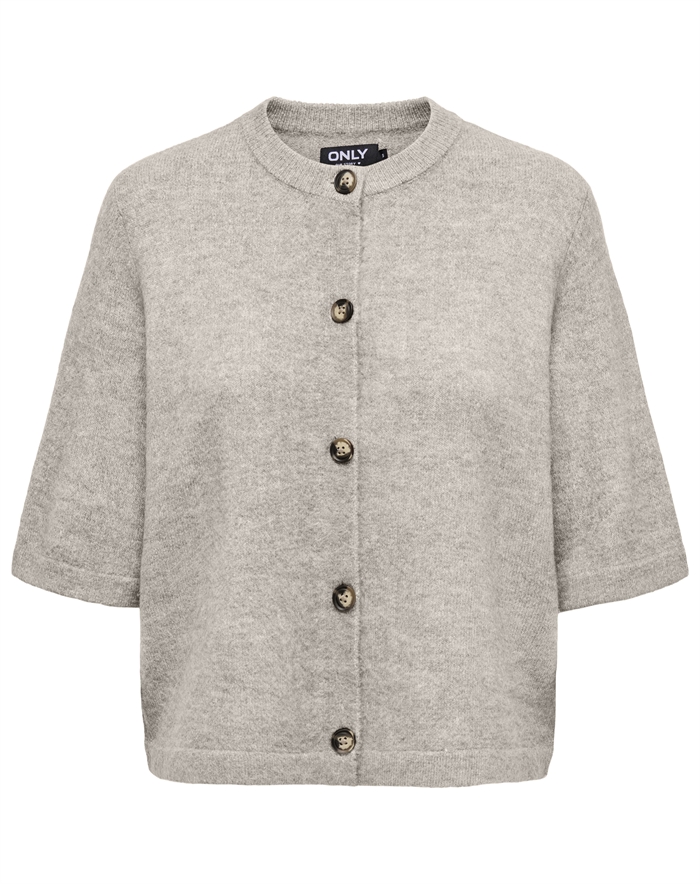 Only - ONLCamilla Kortærmet Cardigan Knit - Pumice Stone/ Melange