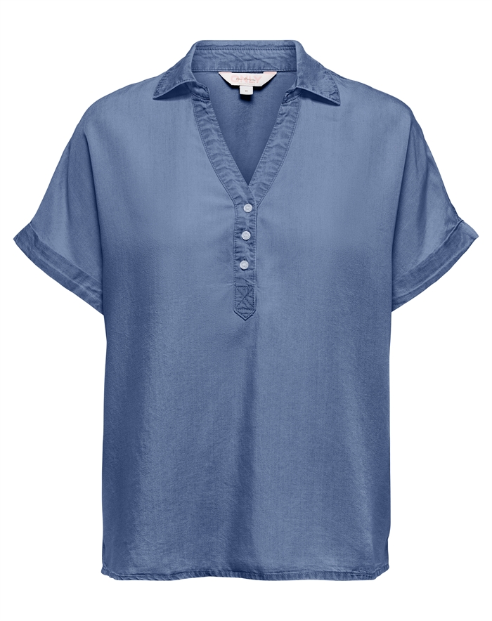 Only - ONLCharis Bluse - Dark Blue Denim