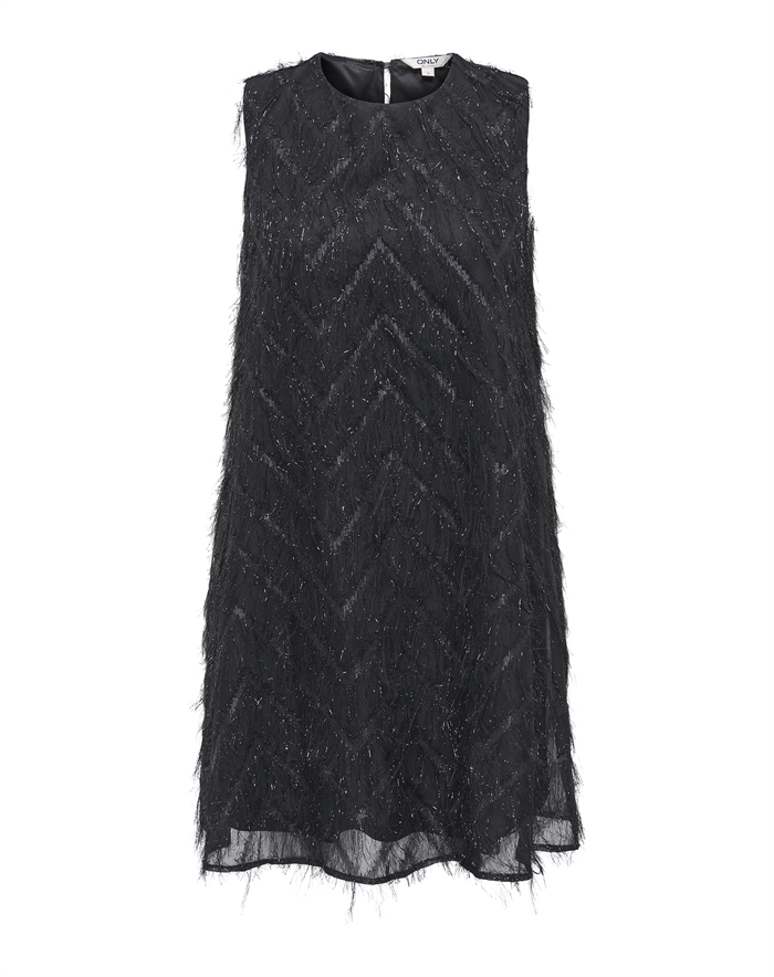 Only - ONLFaye Life Feather Kjole - Black