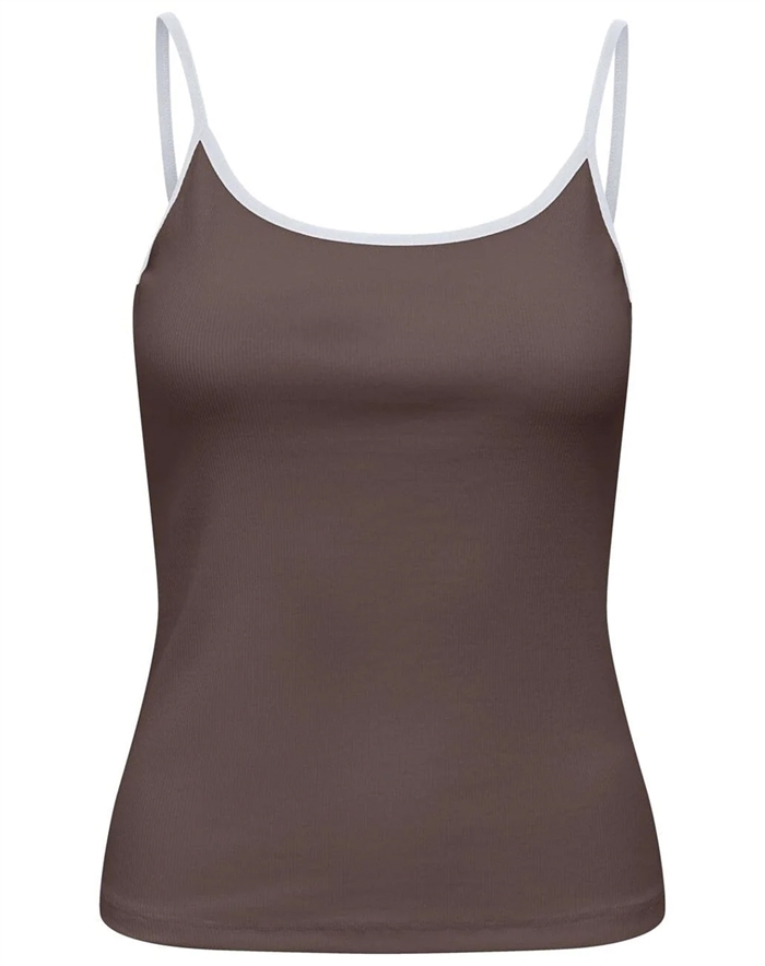 Only - ONLFenja U-Neck Strap Top - Chocolate Marti