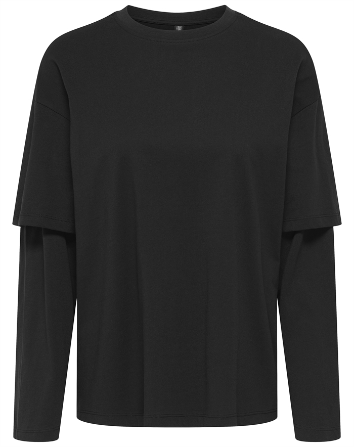 Only - ONLFreja L/S Stripe Double Top - Black
