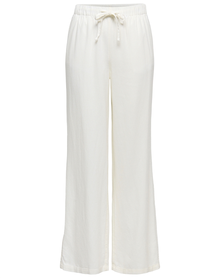 Only - ONLGoa Linen Pull-Up Bukser - Cloud Dancer