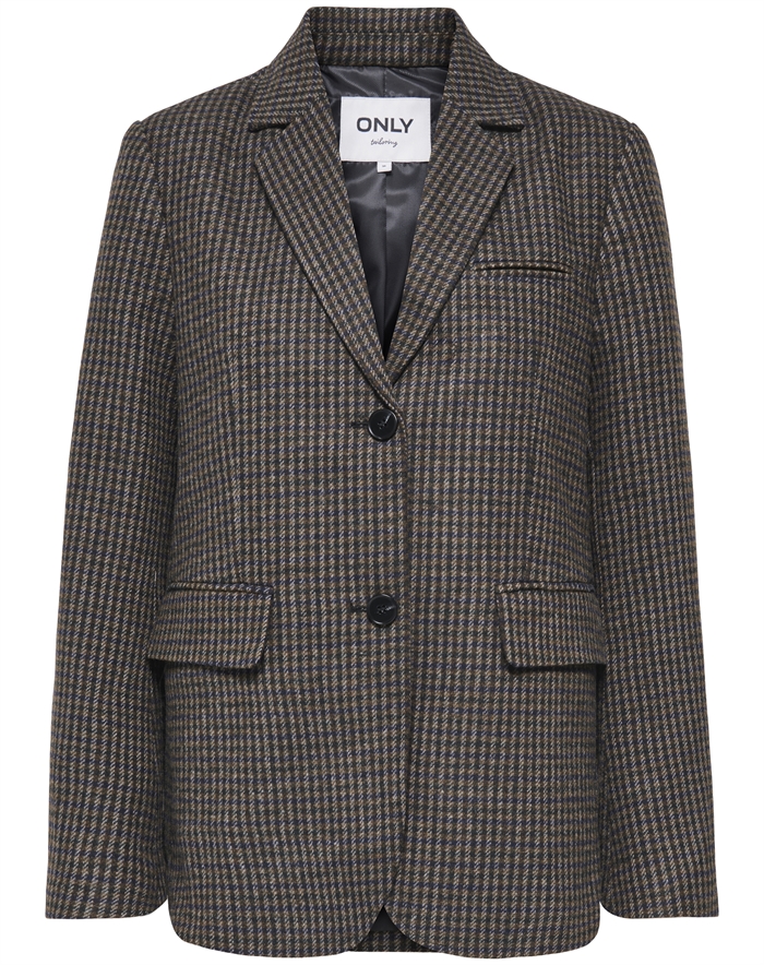 Only - ONLGolden L/S Loose Check Blazer - Breen