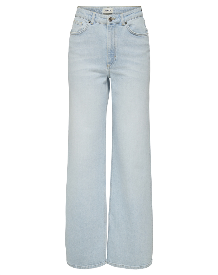 Only - ONLJuicy HW Wide Leg Jeans - Light Blue Bleached Denim