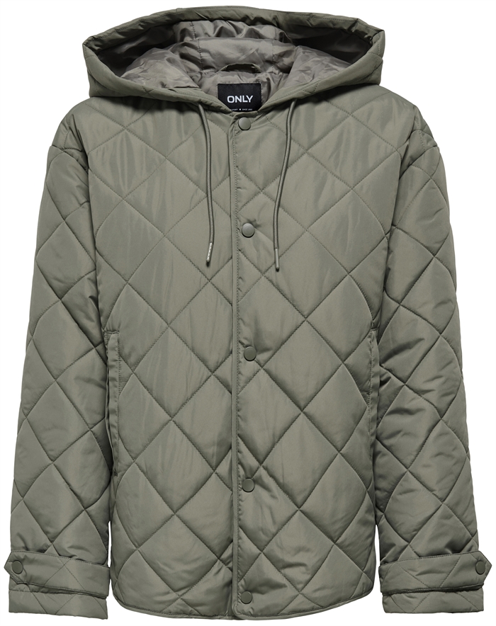 Only - ONLJuliet Quilted Hood Jakke - Smokey Olive
