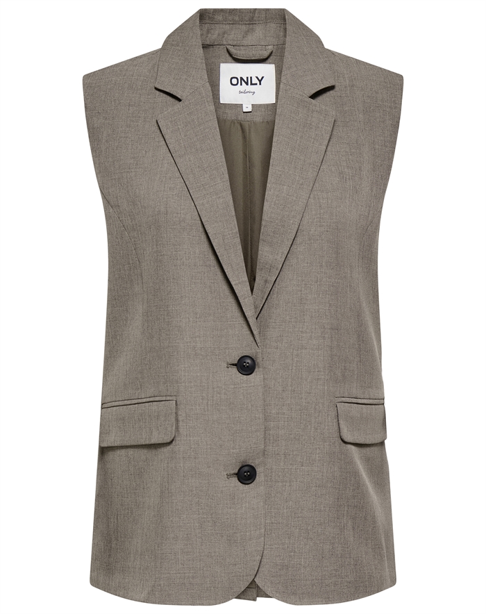 Only - ONLLinda Oversize Waistcoat - Major Brown/ Melange
