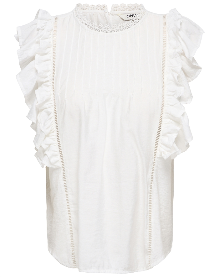 Only - ONLLuna Frill Top - Cloud Dancer