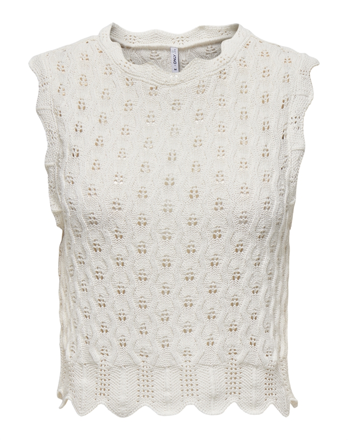 Only - ONLLuna O-Neck Tank Strik - Cloud Dancer