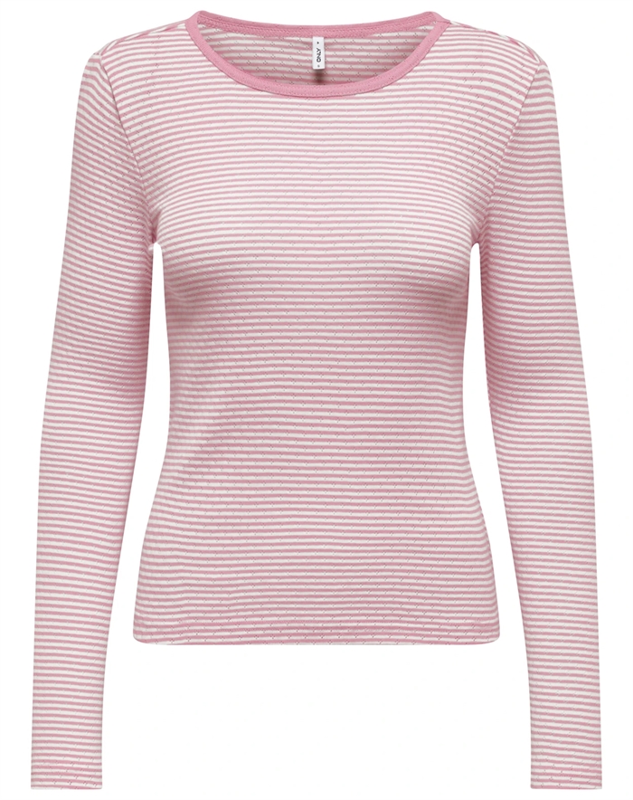 Only - ONLMadison O-Neck Top - Cloud Dancer/Vivi Roman