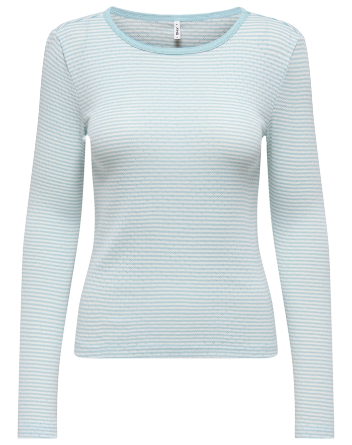 Only - ONLMadison O-Neck Top - Cloud Dancer/Vivi Winter