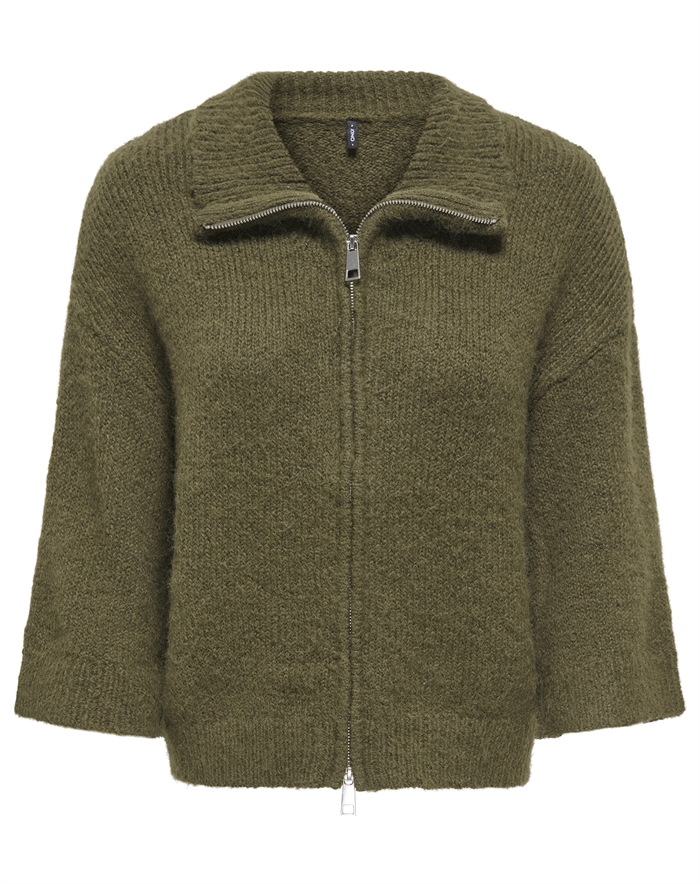 Only - ONLMaggie Wide Zip Cardigan - Beech