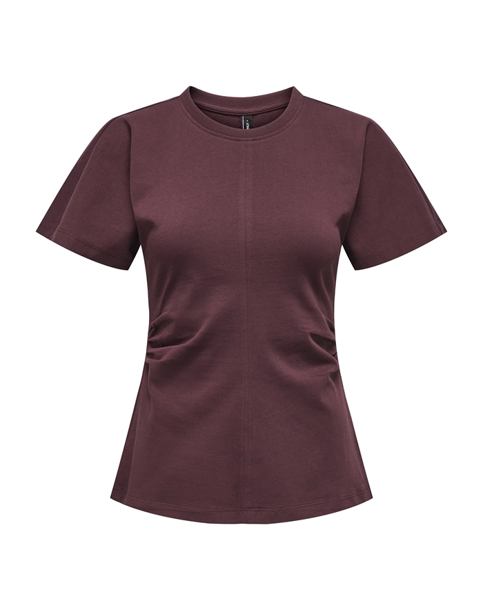 Only - ONLMarie Ruching T-shirt - Decadent Choco