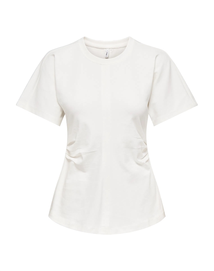 Only - ONLMarie Ruching T-shirt - Cloud Dancer
