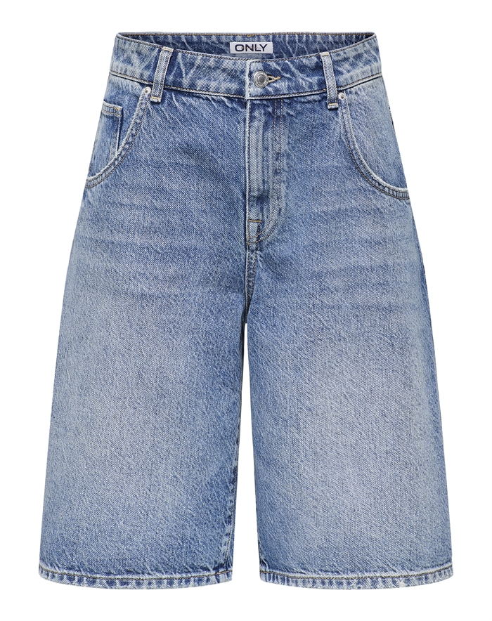 Only - ONLMate Reg Baggy Long Shorts - Medium Blue Denim