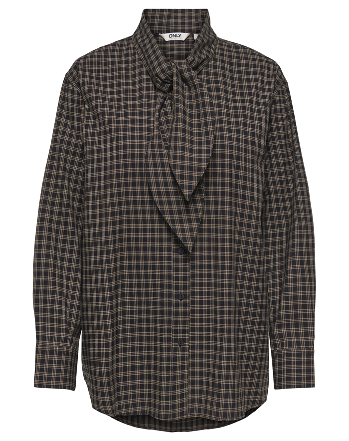 Only - ONLMaylin Scarf Check Skjorte - Black