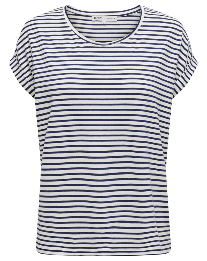 Only - ONLMoster Stripe O-Neck T-Shirt - Cloud Dancer