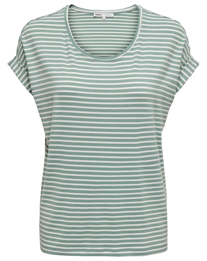Only - ONLMoster Stripe O-Neck T-Shirt - Jadeite