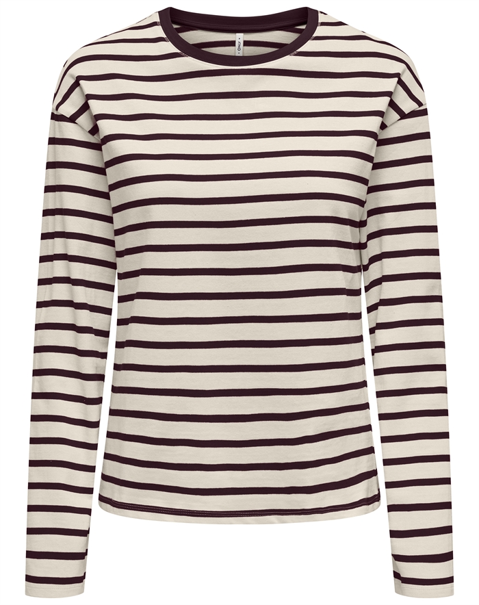 Only - ONLNew Soph O-Neck Bluse - Birch/Winetastin