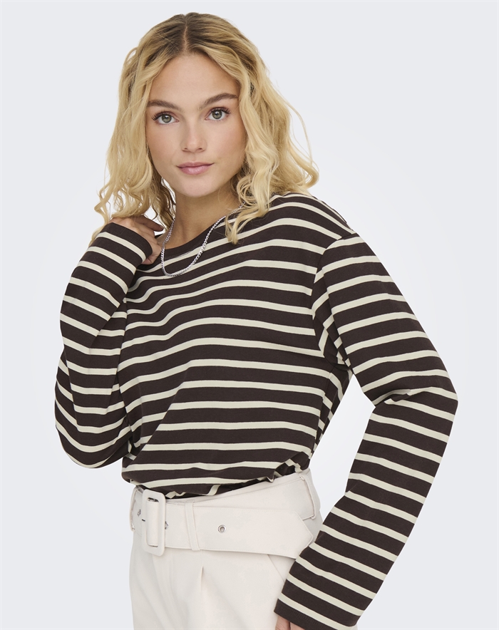 Only - ONLNew Soph O-Neck Bluse - Black Coffee/Birch